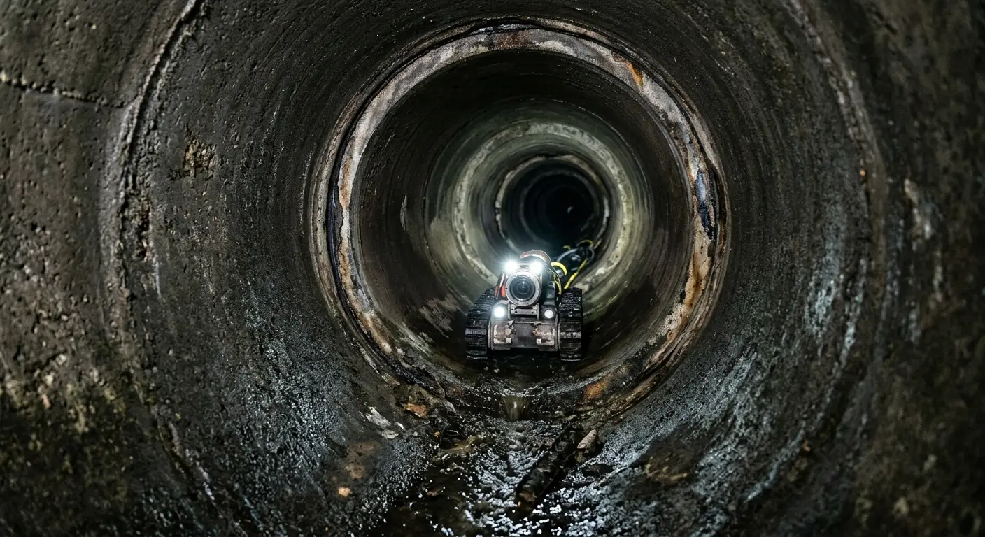 Robotic sewer camera inspecting pipe interior for Drain Snake Service in Uvalde